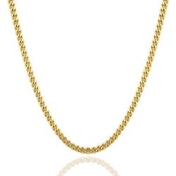 LOCCY Herren Damen Panzerkette Halskette, 3,5/5/6/7/8mm breit Edelstahl Vergoldet/Silber Kubanische Kette Goldkette Silberkette Hip-Hop Kette Halskette Länge 46-66cm (Vergoldet-5MM Breit, 66.00) von LOCCY