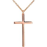 LÖB Kette mit Anhänger Damen Kette Roségold Vergoldet Modern Kreuz Anhänger Kreuzanhänger (Halskette Kreuzkette Schlicht Rotgold Rosé Gold), Geschenke für Frauen zum Geburtstag Weihnachten Weihnachtsgeschenke von LÖB