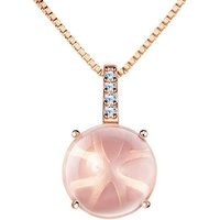 LÖB Kette mit Anhänger Kette 18k Roségold vergoldet Opal Zirkonia Stein Tropfen Anhänger Rosa (Geschenke für Frauen Freundin Mutter Mama zum Geburtstag Muttertag Muttertagsgeschenk, Inkl. Schmuckbox), Damen Strass Tropfenform Glitzer Rotgold Steinanhänger Tropfenanhänger von LÖB