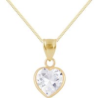 LÖB Kette mit Anhänger Kette 925 Silber Herz Zirkonia Stein Anhänger Gold, Damen Halskette mit Herzanhänger Herzstein Herzen Herzkette Damenkette Silberkette Strass Glitzer Solitär Vergoldet Geschenke für Frauen Freundin Mama zum Valentinstag Geburtstag von LÖB