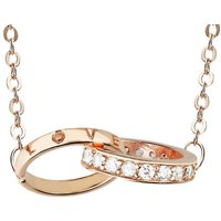 LÖB Kette mit Anhänger Kette 925 Silber Ringanhänger Love Gravur Roségold, Damen Halskette Rose Gold Vergoldet Ring Anhänger Liebe Zirkonia Steine Strass Kristall 45cm Geschenke für Frauen Freundin Mama zum Valentinstag Geburtstag von LÖB