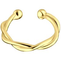 LÖB Ohrklemme Ohrklemme 925 Silber gedreht Gold Vergoldet, Damen Fake Piercing Ring Einfach gedreht Dünn Ohr Kletterer Ohrring Ohrmanschette Ohrclip Ear Cuff von LÖB