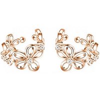 LÖB Ohrklemme Ohrklemmen 18K Roségold Vergoldet Blumen Zirkonia Ear Cuff Ohrringe (Geschenke für Frauen Freundin Mutter Mama zum Geburtstag Muttertag Muttertagsgeschenk, Inkl. Schmuckbox), Hoop Set Helix Ohrpiercing Tribal Ohrmanschette Ohr Ring Fake Piercing von LÖB