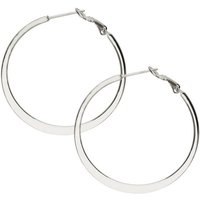 LÖB Paar Creolen Basics Creolen Rund Edelstahl Silber 40mm MYAWGOHR, Damen Klappcreolen Kreolen Huggie Ohstecker Ringe hängend mit Stecker Große Ohrringe Ring Groß Breit von LÖB