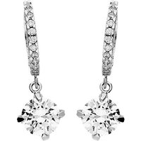 LÖB Paar Creolen Creolen Silber Ohrringe Hängend Zirkonia Stein Anhänger Diamant Form (Geschenke für Frauen Freundin zum Geburtstag Weihnachten Weihnachtsgeschenke Ostern Muttertag Valentinstag Muttertagsgeschenk), Damen Ohrhänger Strass Glitzer Tropfen Tropfenform Klein Brautschmuck von LÖB