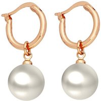 LÖB Paar Creolen Damen Perlenohrringe Creolen Ohrringe Hängend mit Perlen Rosegold Rund (Geschenke für Frauen Freundin zum Geburtstag Weihnachten Weihnachtsgeschenke Ostern Muttertag Valentinstag Muttertagsgeschenk), Perle Anhänger Tropfenform Tropfen Perlenanhänger Gold Brautschmuck von LÖB