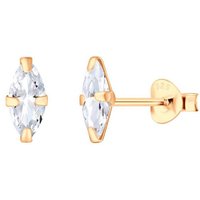 LÖB Paar Ohrstecker Damen Ohrstecker 925 Silber Roségold Stecker Tropfen Zirkonia Weiß 8mm (Geschenke für Frauen Freundin zum Geburtstag Weihnachten Weihnachtsgeschenke), Ohrringe Vergoldet Glitzer Stein Tropfenform Oval Klein von LÖB