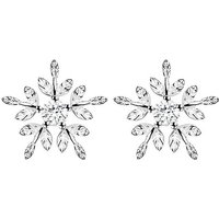 LÖB Paar Ohrstecker Damen Ohrstecker 925 Silber Schneeflocke Zirkonia Weihnachten Ohrringe, Silberohrringe Snowflake Strass Stein Winter Klein Weihnachtsohrringe von LÖB