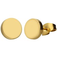 LÖB Paar Ohrstecker Ohrringe Edelstahl Rund Kreis Platte Flach Gold, Ohrstecker mit Platten Kreise Klein Runde Modern Schmal flach dünn Rund Fake Ohr Plug Damen Herren von LÖB