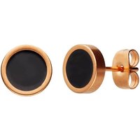 LÖB Paar Ohrstecker Ohrringe Edelstahl Rund Kreis Platte Gold Schwarz, Damen Herren Ohrstecker mit Platten Modern Flach Kreise Fake Ohr Plug von LÖB