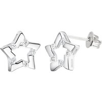 LÖB Paar Ohrstecker Ohrringe Silber Sterne Zirkonia Stein Diamant Form Ohrstecker Klein (Geschenke für Frauen Freundin Mutter Mama zum Geburtstag Muttertag Muttertagsgeschenk, Inkl. Schmuckbox), Damen Sternchen Star Stecker mit Strass Glitzer Steinen von LÖB