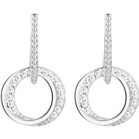 LÖB Paar Ohrstecker Ohrstecker 925 Silber mit Kreis Offen Steine Stab, Damen Silberohrringe Ring Anhänger Zirkonia Ohrringe Kreise Ringe Modern Braut Brautschmuck schmal flach dünn rund klein von LÖB