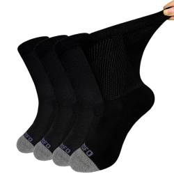 LOFIR Diabetiker Baumwolle Socken Herren: Gesundheitssocken mit Extra Weiter Bund Ohne Gummi Ohne Naht Venenfreundliche Socken mit Bequemer Gepolsterter Sohle für Herren Schwarz 4 Paare Größe 39-42 von LOFIR