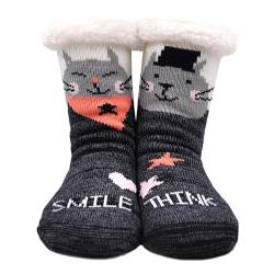 LOFIR Kuschelsocken mit ABS Sohle Damen Stoppersocken Anti-Rutsch Socken Mädchen Thermosocken Dicke Warme Winter Socken Weihnachtssocken, Größe35-41,1 Paar von LOFIR