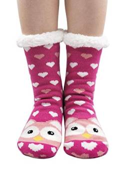 LOFIR Kuschelsocken mit ABS Sohle Damen Stoppersocken Anti-Rutsch Socken Mädchen Thermosocken Dicke Warme Winter Socken Weihnachtssocken, Größe35-41,1 Paar von LOFIR