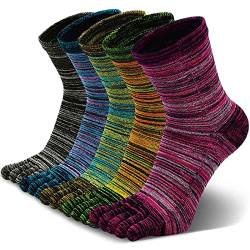 LOFIR Zehensocken Herren Fünf Finger Socken aus Baumwolle, Männer Bunte Laufen Socken mit Zehen Einzeln, Atmungsaktive und Arbeit Sports Socken EU 44-47, 5 Paare. von LOFIR