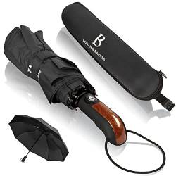 LOGAN & BARNES Regenschirm sturmfest bis 140 km/h - Taschenschirm mit zertifizierter Teflon-Beschichtung gegen Feuchtigkeitsschäden Modell Glasgow von LOGAN & BARNES