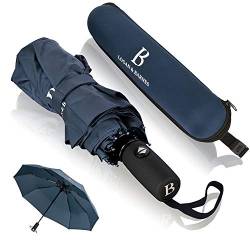 Regenschirm sturmfest bis 140 km/h - Taschenschirm mit zertifizierter Teflon-Beschichtung gegen Feuchtigkeitsschäden - LOGAN & BARNES - Modell Boston von LOGAN & BARNES