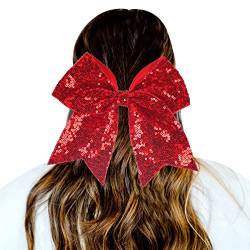 1 STÜCK Haargummis Gradient Pailletten Bowknot Kopfschmuck Seile Dekorationen Kopfschmuck Dekoration Haargummis Für Mädchen Lauf (Red, One Size) von LOIJMK