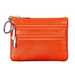 Für Fall Geldbörse Damentaschen Small Geldbörse ändern Schlüssel Münze Reißverschluss Kitkartenhüllen Schwarz (Orange, One Size) von LOIJMK