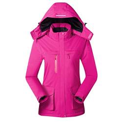 LOIJMK Beheizbare Jacke Damen Winter Wandern Heizjacke Winddicht Outdoorjacke für Frauen Langarm Warm Übergangsjacke Sweatjacke Trekking Funktionsjacke mit Kapuze und Taschen Freizeitjacke von LOIJMK