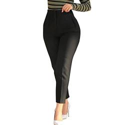 LOIJMK Damen Hosen Sommer 7/8 Elegant, Slim Fit Anzughose Damen High Waist Arbeitshosen Schlanke Enge Hosen Büro Pants für Frauen Mode Anzughosen Damen Lang Elegant Skinny Freizeithose Caprihose von LOIJMK