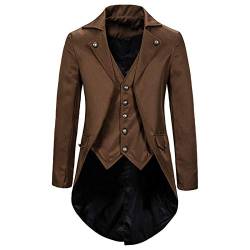 LOIJMK Herren Steampunk Frack Mantel Revers Freizeit Business Jacke Vintage Mittelalter Gehrock Anzugjacke Viktorianischen Karneval Cosplay Verkleidung Halloween Kostüm Funky Gothic Oberteile von LOIJMK