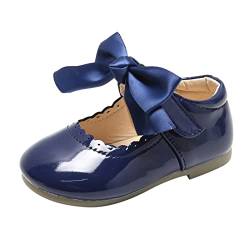 LOIJMK Mädchen Kleid Schuhe für Mädchen Hochzeit Bowknot Mädchen Schuhe Prinzessin Party Schule Schuhe Low Heel für Kinder Bunte Sandalen (Blue, 27 Toddler) von LOIJMK