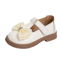 LOIJMK Mädchen Prinzessin Schuhe Bogen Design Sandalen Abschlussball mit Rock tragen Tanzschuhe Schuhe (White, 34 Big Kids) von LOIJMK
