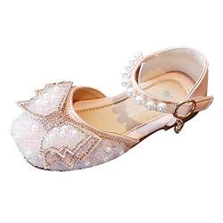 LOIJMK Single Infant Princess Crystal Kids Bowknot Dancing Pearl Schuhe Schuhe Schuhe Mädchen Sandalen Schuhe Baby Turnschuhe Rutschfeste Baby Hausschuhe (Pink, 33 Big Kids) von LOIJMK