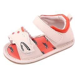 LOIJMK Sommer Kinder Kleinkind Schuhe Mädchen Sandalen Open Toe Atmungsaktive Hakenschlaufe Bequemes Cartoon Tiermuster Lauflernschuhe (Beige, 19 Infant) von LOIJMK