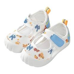 LOIJMK Sommer-Turnschuhe für, und Mädchen, für Neugeborene, niedlicher Hundedruck, atmungsaktives Netz-Design, Coole Schuhe mit flachem Boden Badeschuhe Kinder 37 (White, 25 Toddler) von LOIJMK