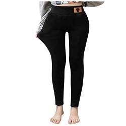 LOIJMK Thermohose Damen Herbst Winter Freizeithose Thermo Leggings Elegante Hose Damen Winter Leggings Schlanke Warme Leggings High Waist Freizeithose Warm Gefüttert Bleistifthose Damenhose von LOIJMK