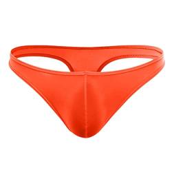 LOIJMK Transparenter Tanga für Herren, dünnes Mesh, sexy Unterwäsche String Herren Beutel (Orange, XXXL) von LOIJMK