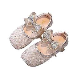 Performance Tanzschuhe für Mädchen Kinderschuhe Perle Strass glänzende Kinder Prinzessin Schuhe Winter Boots Jungen (Gold, 28 Little Child) von LOIJMK