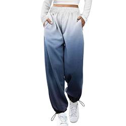 Sporthose Damen Lang Farbverlauf Yoga Sporthosen Jogginghose Damen Loose Freizeithose Baggy Hose Frauen Elegante Hose Lässige Joggerhosen Laufhose Women Trainingshose Mode Outdoorhose von LOIJMK