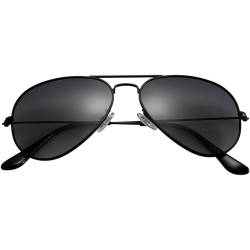 LOJUDI Pilotenbrille Herren Sonnenbrille Damen - Glaslinse Fliegerbrille Piloten Sonnenbrille UV400 Schutz - Schwarz Rahmen/Grau Linse von LOJUDI