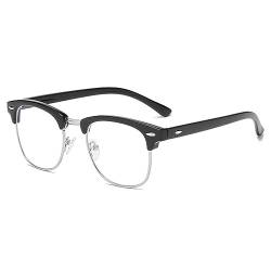 LOJUDI Rahmenlose Blaulichtfilter Brille Damen Herren Anti Blaulicht Brille Ohne StäRke Blaufilter Gaming Brille Computerbrille Durchsichtige für MäDchen MäNne Fensterglas Fakebrillen - Schwarz von LOJUDI