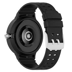 LOKEKE Für Huawei Watch GT Cyber Schutzhülle, Lünette Ring Schutzhülle Schale mit Silikon Ersatz Armband für Samsung Galaxy Watch 5/4 44 mm (schwarz), Edelstahl, Künstlicher Quarz. von LOKEKE