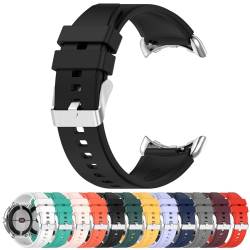 LOKEKE Kompatibel mit Google Pixel Watch 2 Ersatzband – Ersatz-Silikon-Armband kompatibel mit Google Pixel Watch 2 / Pixel Watch (Silikon schwarz), Künstlicher Quarz. von LOKEKE