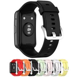LOKEKE Kompatibel mit Huawei Watch Fit Special Edition Ersatzband - Ersatz-Silikon-Armbandarmbandarmband Kompatibel mit Huawei Watch Fit Special Edition/Watch Fit/Fit Neu (Silikon Schwarz) von LOKEKE