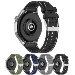 LOKEKE Kompatibel mit Huawei Watch GT4 46 mm Ersatzband – 22 mm Ersatz-Silikon-Nylon-Armband, kompatibel mit Huawei Watch GT4 46 mm (schwarz) von LOKEKE