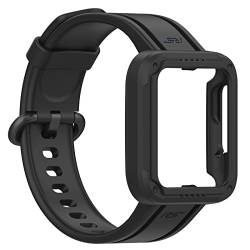 LOKEKE Kompatibel mit Xiaomi Mi Watch Lite Ersatzband – Ersatzarmband aus TPU-Armbanduhr, kompatibel mit Xiaomi Mi Watch Lite/Lite 2/Redmi Watch 2 (TPU-Schwarz), Künstlicher Quarz. von LOKEKE