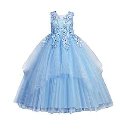 LOLANTA Blumensmädchenkleid Weiß Champagner,Mädchen Kleid Festlich Kommunion, Kleider für Brautmädchen aus Satin und Tüll(10-11 Jahre,Champagner,Tag 150) von LOLANTA