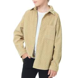 LOLANTA Cordhemd für Kinder, Langarmhemd aus Kord, Hemdjacke für Jungen, Beige, 10-11 Jahre, Tag 150 von LOLANTA