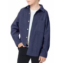 LOLANTA Cordhemd für Kinder, Langarmhemd aus Kord, Hemdjacke für Jungen, Blau, 10-11 Jahre, Tag 150 von LOLANTA