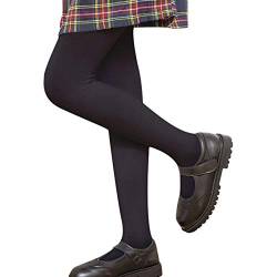 LOLANTA Mädchen Winter Strumpfhose Dickes Fleece Gefüttert Dehnbar Weiche Strumpfhose Schuluniform, Schwarz, L (9-11 Jahre) von LOLANTA