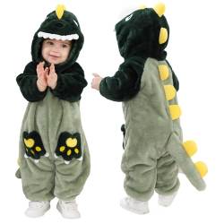 LOLANTA Unisex Baby Dinosaurier Drachen Kostüm, Kleinkind Plüsch Strampler mit Kapuze, 18-24 Monate, Tag 90 von LOLANTA