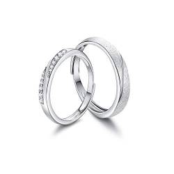 LOLIAS Paar Ringe 925 Sterling Silber Ring Trauringe Paar Ringe Damen Herren Ehering Hochzeitsringe Ring Jahrestag Versprechen Verlobungsring Ring Braut Sets Boxed Verstellbarer von LOLIAS