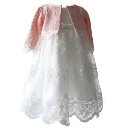 LOLIWE Taufkleid Bolero Baby Mädchen Kleid Blumenmädchenkleid M22 (DE/NL/SE/PL, Numerisch, 74) von LOLIWE